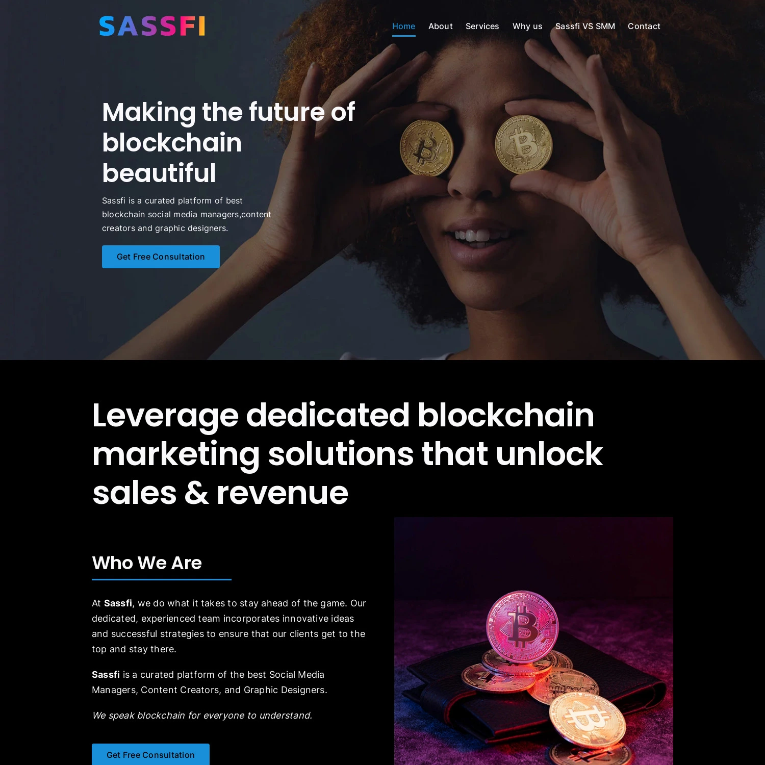sassfi blockchain social media manager